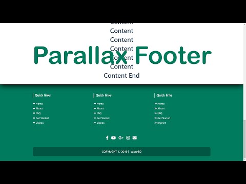 Awesome Parallax Footer Design using HTML & CSS