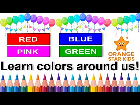 Learn Colors for Kids, Red, Blue, Green, Yellow, Orange & Pink!