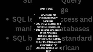 What is SQL ??  #itindustry #education #sql #job #jobinterview #technology #science #sqlserver