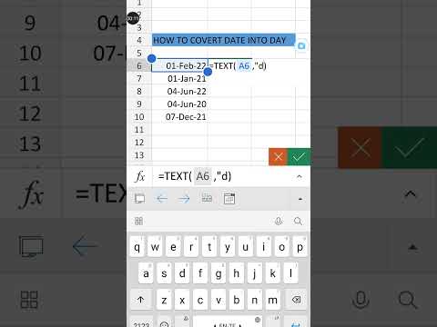 How to convert date into day in excel