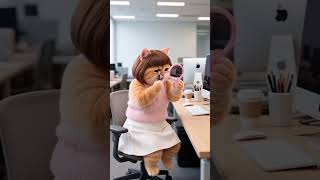 Corporate cutie with long-distance friendship 😻🎀#CatVideos  #ViralCats #CatContent#shortvideos