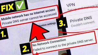 Private DNS server cannot be accessed problem fix | Mobile network has no internet access | Wifi | ✅