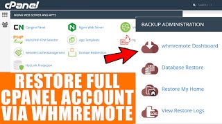How to Restore full cPanel account via whmremote Backup plugin in cPanel? [EASY GUIDE]☑️
