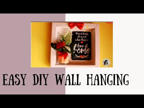 Easy Diy wall hanging 🎀🖼 #easydiy #diycrafts #easydiywithwastematerials #handmade #anniversarygift ❤