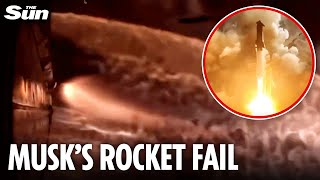 SpaceX's Starship BURNS UP after explosion caught on camera