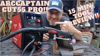 Arccaptain CUT55 Pro Pilot Arc Plasma Cutter Review! Pilot arc, bluetooth app, increased capacity!!!