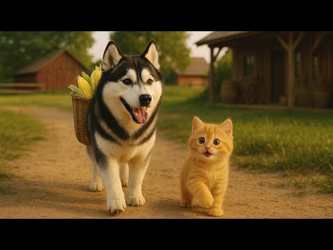 The Process of Mama Dog Taking Care of Abandoned Kitten When Mama Cat Disappeared 🐈🐾🐶