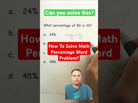 How To Solve Math Percentage Word Problem? #shorts #maths #mathstricks #mathhacks #education #fyp