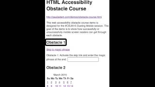 HTML Accessibility Obstacle Course