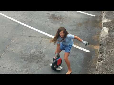 Airwheel X3 video 6 - Sophia practicing along a wall