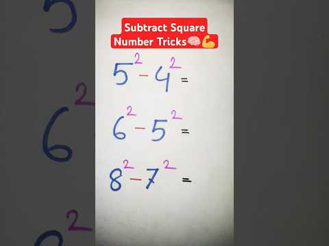 Subtract Square Numbers in Seconds! | Math Shortcut You Must Know #shorts #viralshorts #mathtricks