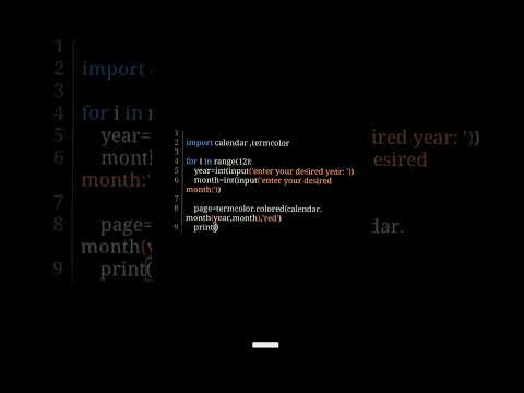 create calendar by python #python_x #پایتون_ایکس #short
