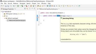 Java Hello World Example in Eclipse