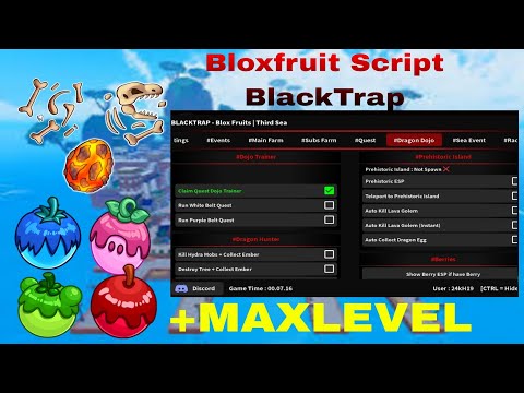 [BloxFruit] Script BlackTrap Pastebin | Auto Fram auto bone auto tp prehistoric Dragon Egg