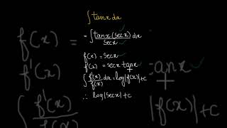 Integral tanx dx in 30 Seconds 😲🔥