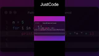 Pattern 7: Right Half Pyramid In Python| Pattern Series | JustCode |#coding #programming  #shorts