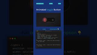 Animated Toggle Button 🔘 | HTML & CSS Only #webdevelopment #htmlcss #shorts