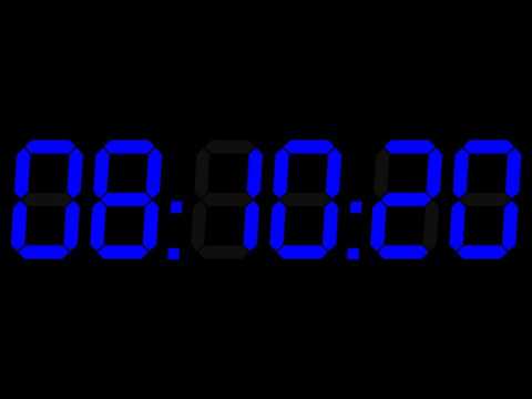 8h Hour Clock Digital "Work Day" 08-16 BLUE 1080p