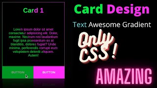 CSS Card Design Awesome Effect Using Only HTML and CSS