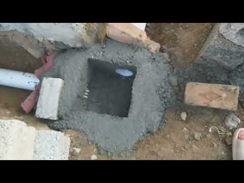 Best and easy 💯  way to make sewer line concret Main hole||pvc fitting