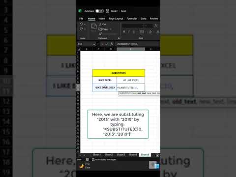 Excel tips: How to use SUBSTITUTE() function? #shorts #Shortvideo #excel