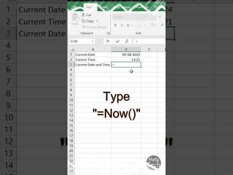 Current Date & Time #excel #exceltips #exceltricks #formattingtips #howto #microsoft  #googlesheets