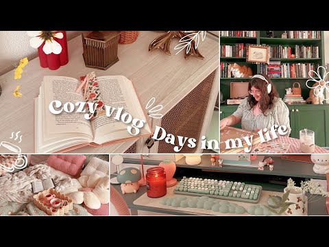 Cozy Vlog | Days in my life 🌼☁️ hobbies, organizing, reading, friend hangs & a picnic!