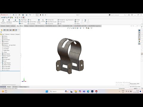 Sheet metal part 7 (Steel Bracket) tutorial | SolidWorks