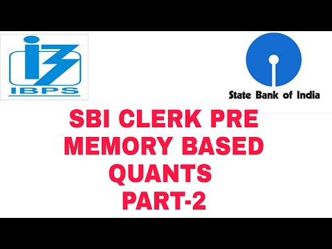 SBI CLERK PRE 2021 MEMORY BASED QUANTS PART-2