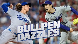 Dodgers bullpen hurls three SCORELESS innings against Phillies (Glasnow, Vesia, Sasaki) ✨