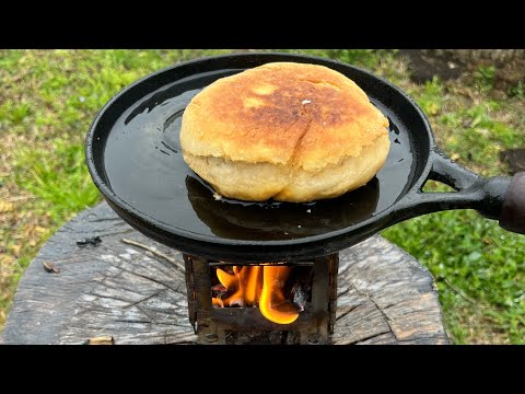 Bushcraft Bread on twig stove- Bannock DIY. 5 ingredient Easy, inexpensive and quick, Survival food.