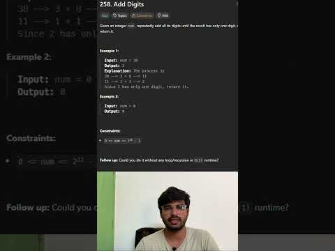Add Digits | LeetCode 258 | KarthiStucksAtCode | Tamil