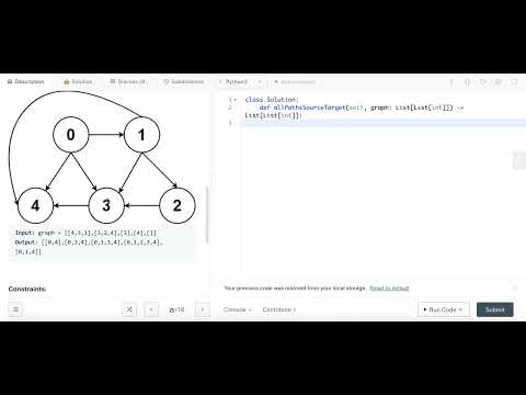All Paths From Source to Target - Leetcode 797 - DFS - Python