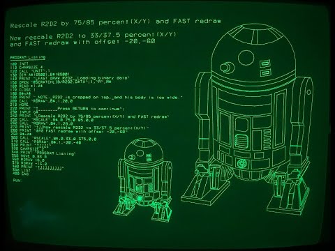 My updated R2D2 Vector Graphics Demo on Tektronix 4054A computer