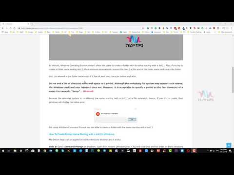 How To Create Folder Name Starting With a DOT(.) In Windows