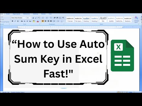 AutoSum Shortcut in Excel | How to Use Auto Sum Key in Excel Fast!