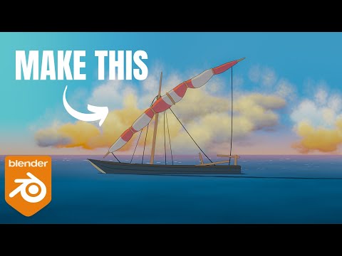 Studio Ghibli style ocean scene in Blender Tutorial/The Boy and The Heron