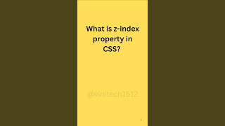 css interview question: what is z-index in CSS? #shorts #trending #css #coding #education #interview