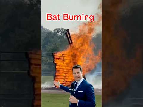 Omaha Slumpbuster bat burning 🔥 ⚾️⚾️⚾️ #travelbaseball #batburning #omahaslumpbuster