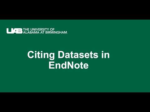Adding a Dataset Citation to EndNote