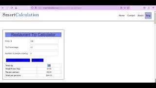 Restaurant Tip Calculator | SmartCalculation