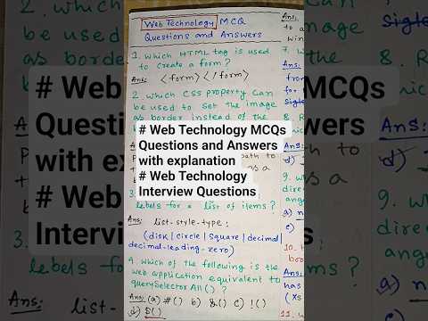 Web Technology MCQs Questions and Answers with explanation l Web Technology Interview Questions