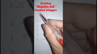 Dividing Negative and positive integers #learningmath