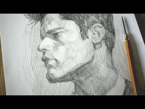 Portrait Drawing with Graphite from Photo Reference | Sean O'Pry