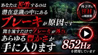 【見逃しは損】あなたは苦労するのは潜在意識の中にあるブレーキが原因です！聞き流すだけでブレーキが外れあらゆる豊かさが手に入るよう設計された852hzです(@0499)