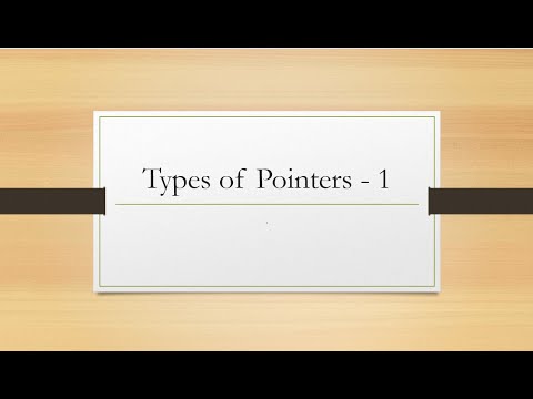 Types Of Pointers in C   Part1
