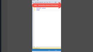 SQL Tip | Generate a Series in a Single Step !  #sqltips  #sqlinterviewquestions