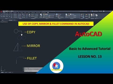 #useofcopy mirror & fillet command in AutoCAD, #mirror, #copy, #fillet , #autocad, #command