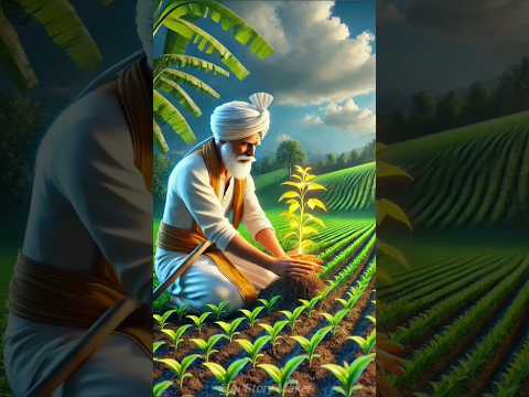 The farmer planting a golden plant #shorts #shortvideo #ai #aivideo #aishorts #cartoon #story #plant