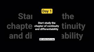 Day 1 , comment when you finish⏳ #continuityanddifferentiabilityclass12 #misswonder#study challenge